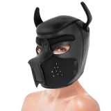 a person wearing Pet play dog hood